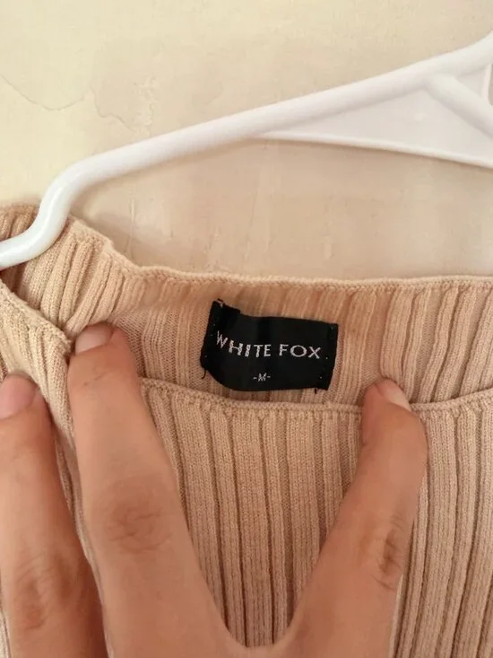 White Fox Let's Stay Up Mini Dress Cream M - Picture 4 of 7